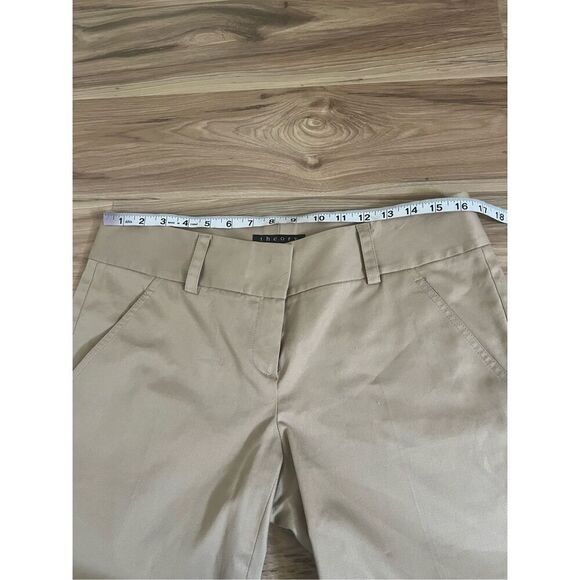 THEORY Low-Rise Beige Cotton Twill Flare Leg Pants w/ Pockets sz 12 - Picture 7 of 10